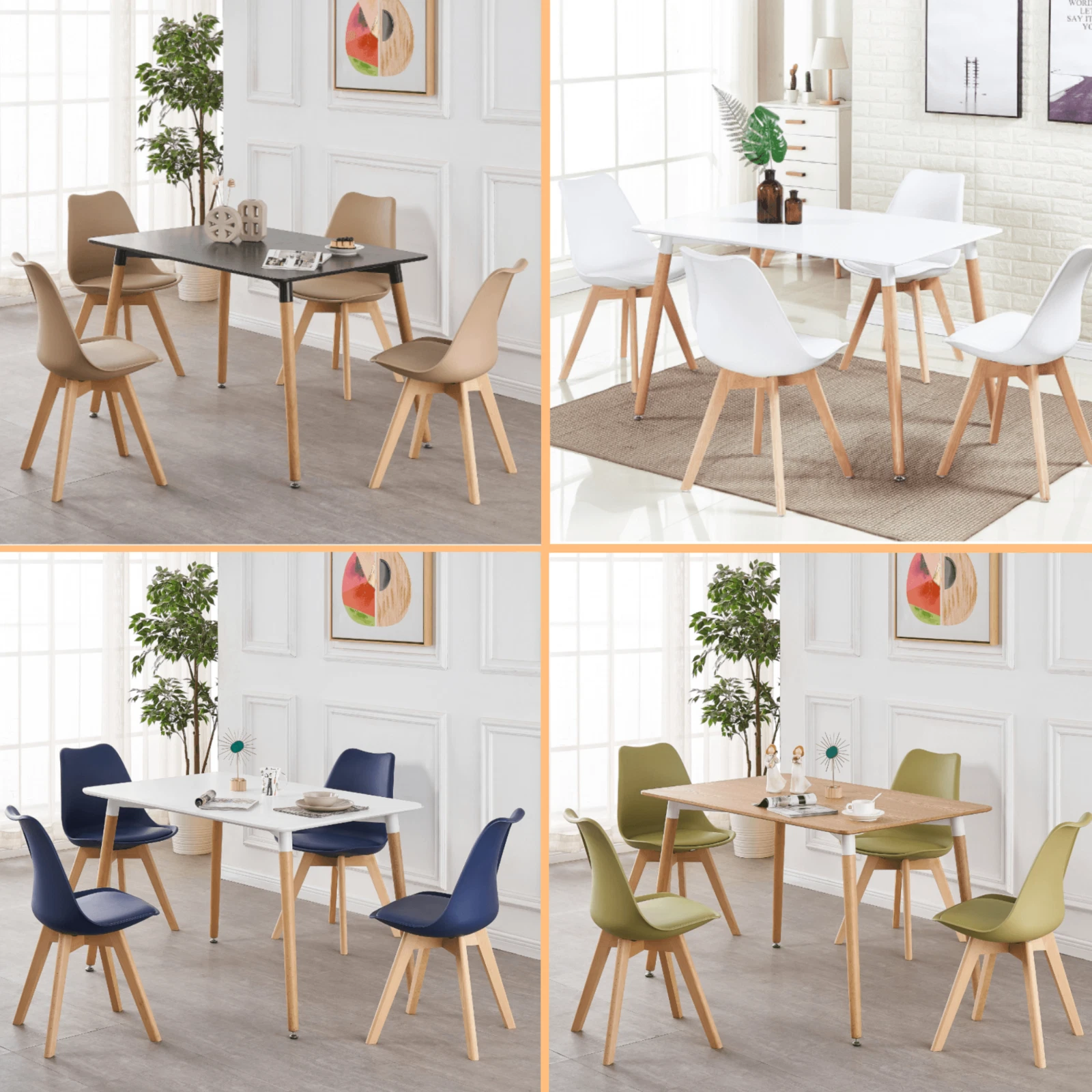 Jamie Dining Set with 4 Jamie Dining Chairs & Halo